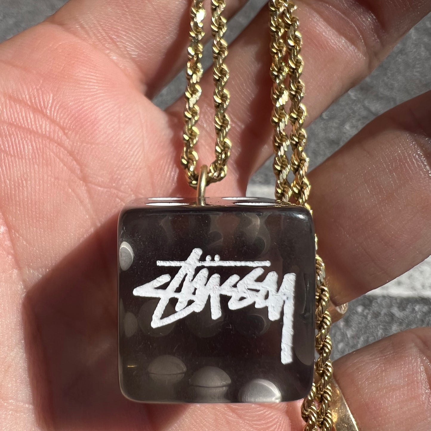 14k Yellow Gold Stussy Dice