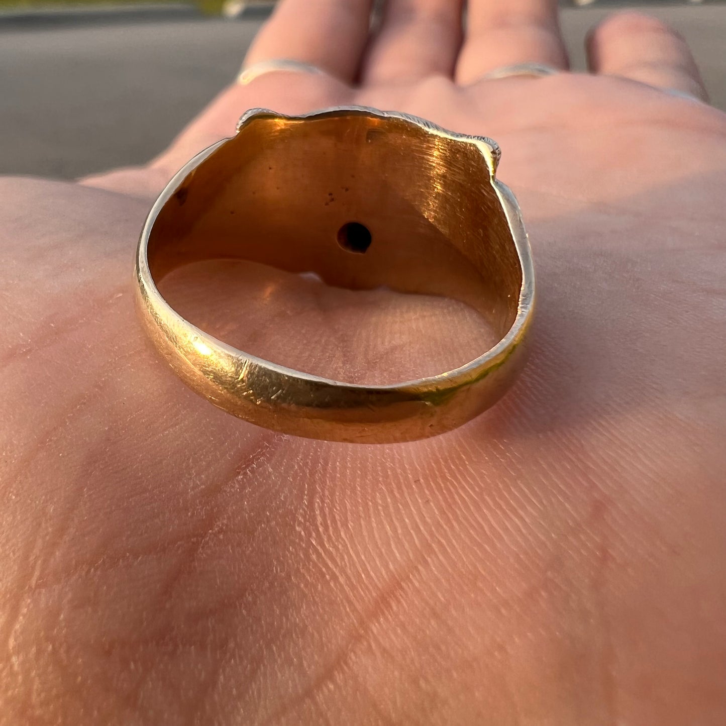 Vintage 14k Diamond Encrusted Tiger Ring