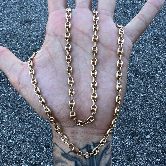 1980’s 14k Italian Puffed Gucci Link Necklace (24”)