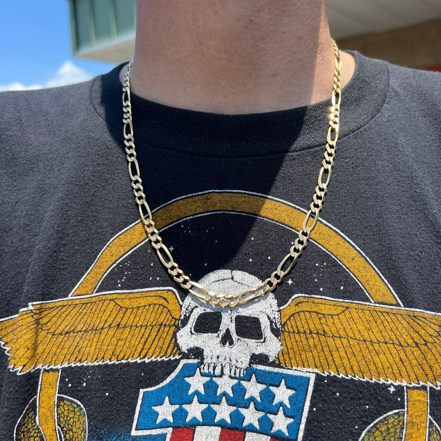 1990’s Solid 14k Heavy Italian Figaro Link Necklace (22”)