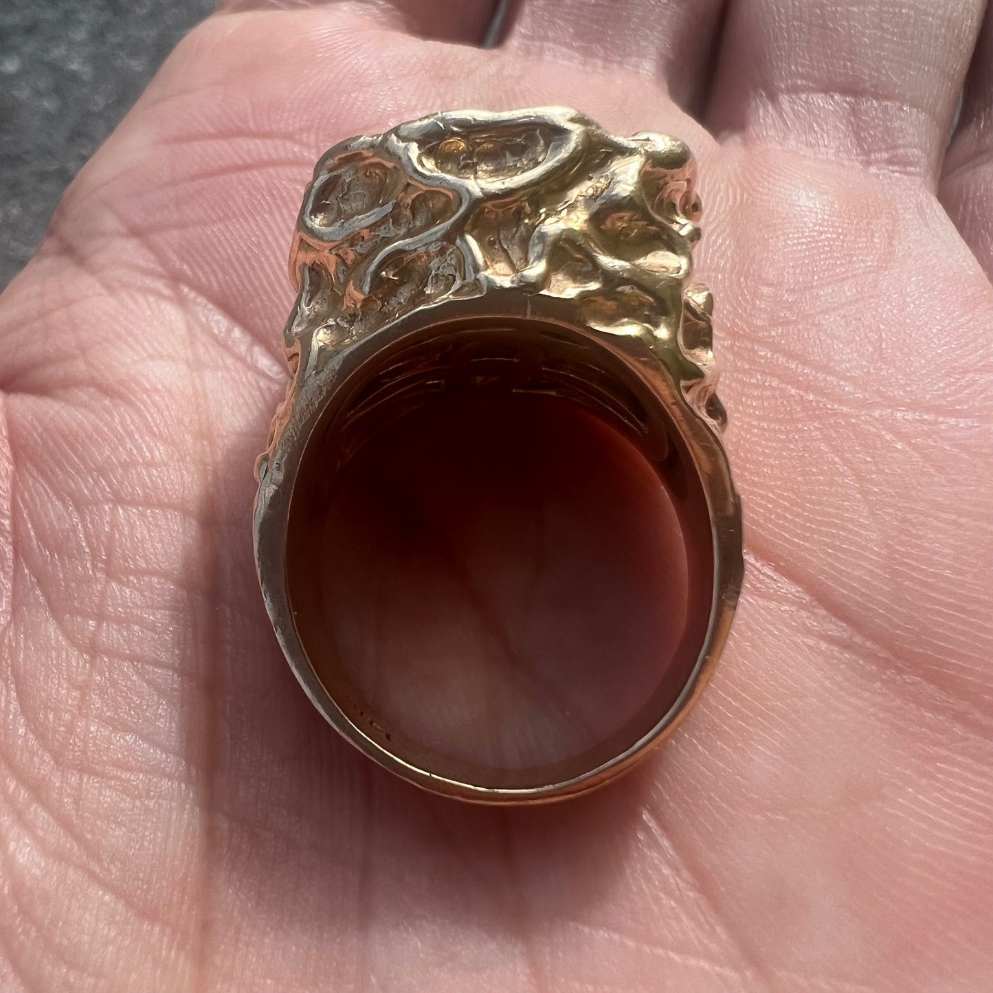 Vintage Custom 14k Spinning Roulette Nugget Ring