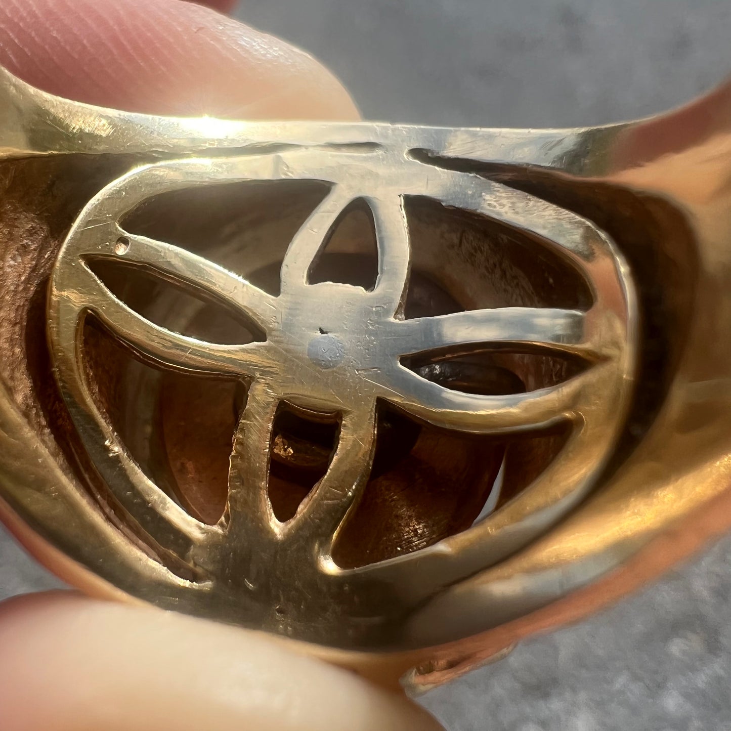 Vintage Custom 14k Spinning Roulette Nugget Ring