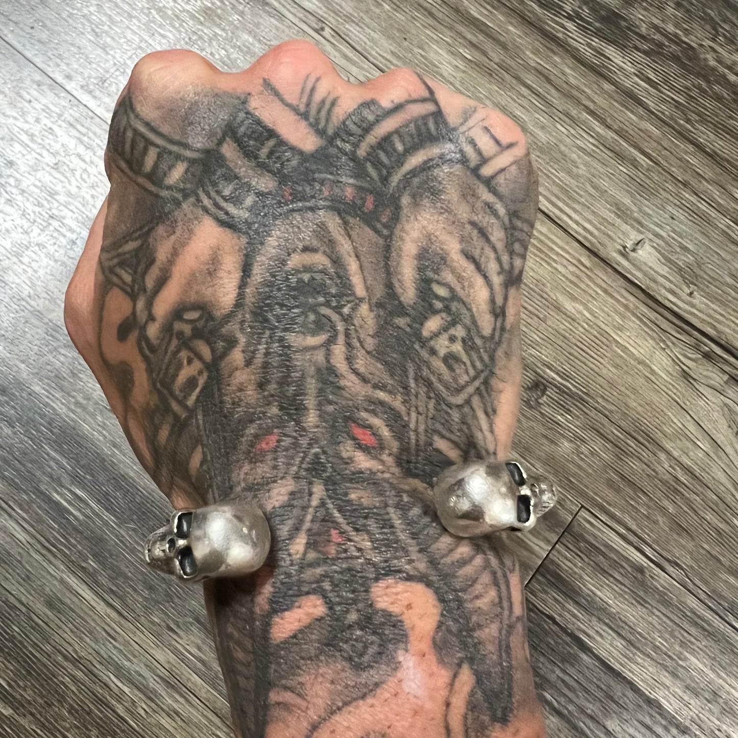 Super Heavyweight Sterling/.925 Skull Cuff Bracelet