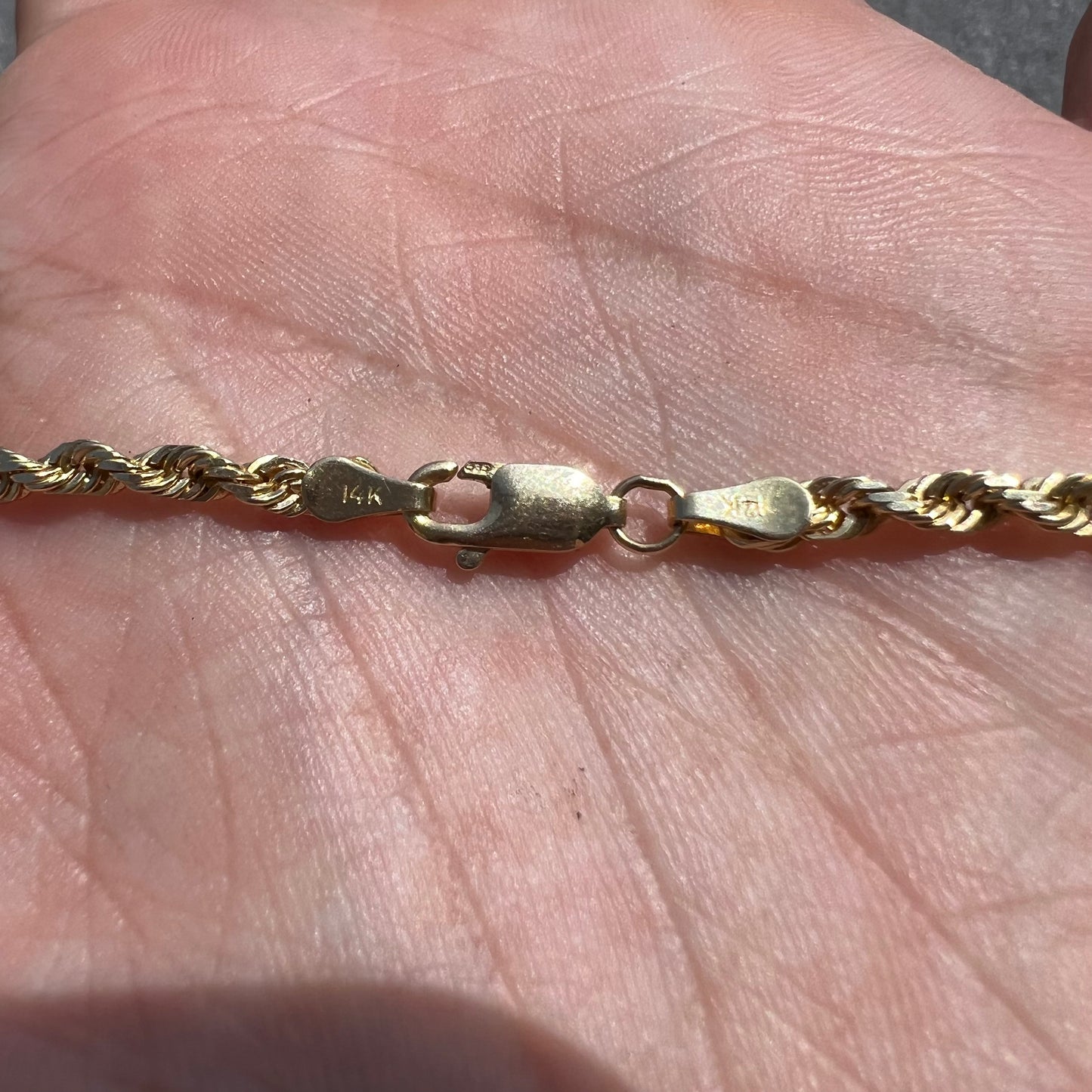 Vintage Solid 14k Diamondcut Rope Chain By Michael Anthony(18”)
