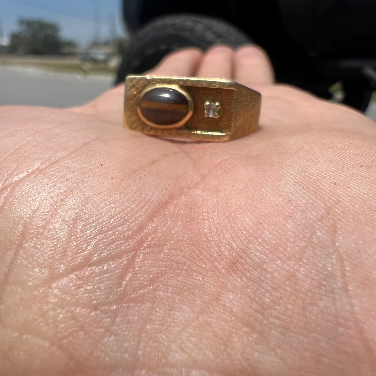 Mid-Century 18k Tigers Eye Ring