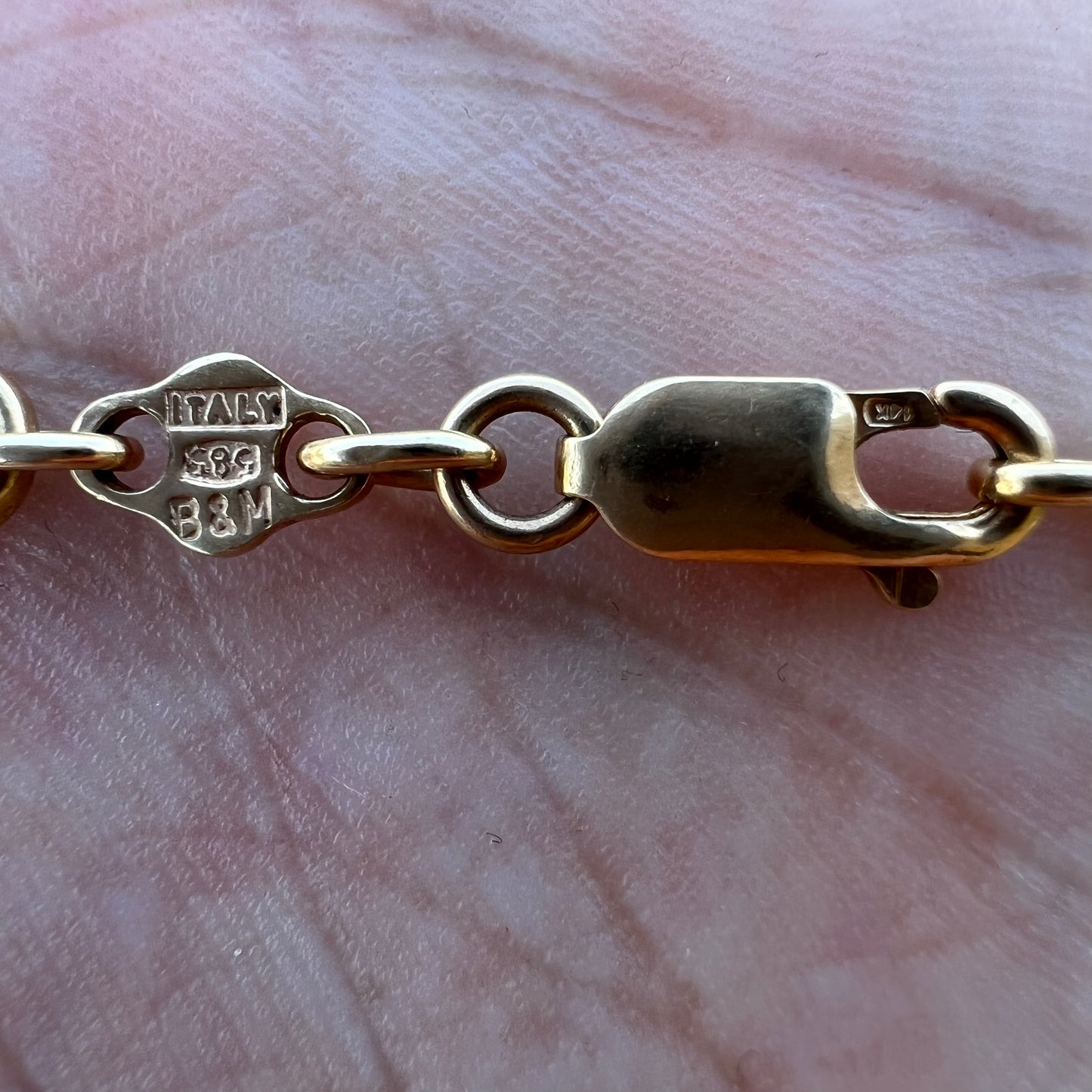 1980’s 14k Italian Puffed Gucci Link Necklace (24”)