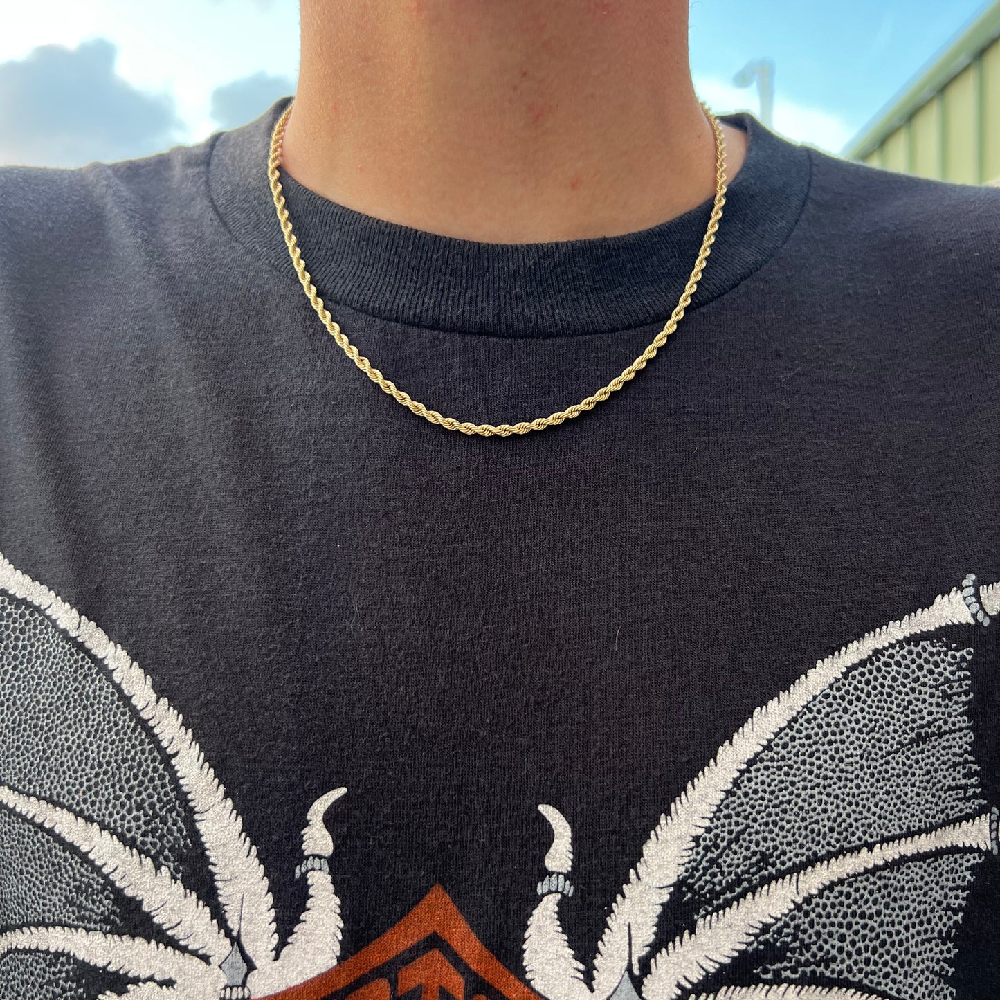 Vintage Solid 14k Rope Chain Necklace (18”)