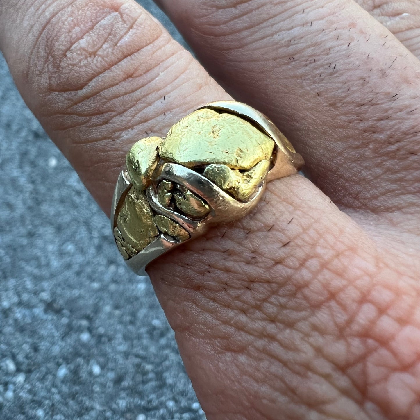 14k Orocal “RM490” Raw 22k Heavy Nugget Ring