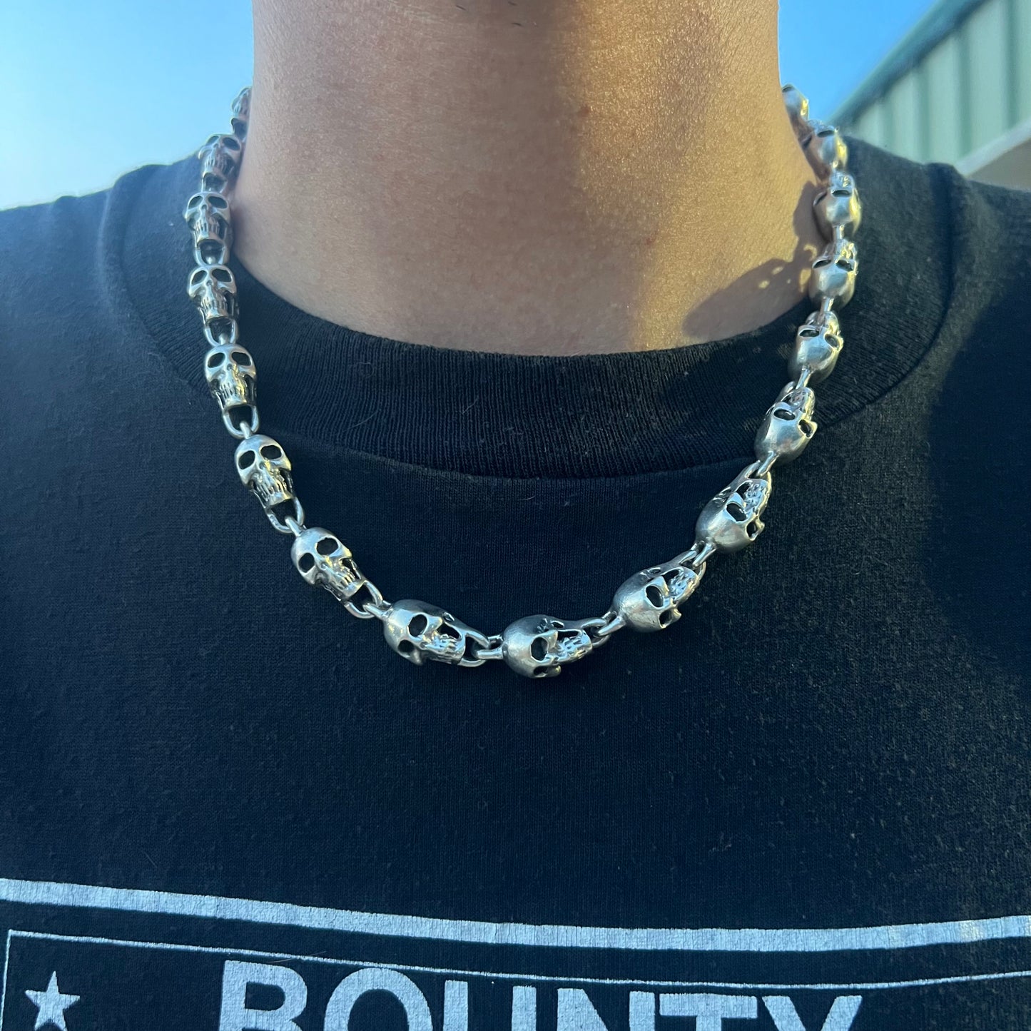 Custom Super Heavyweight Sterling/.925 Skull Necklace