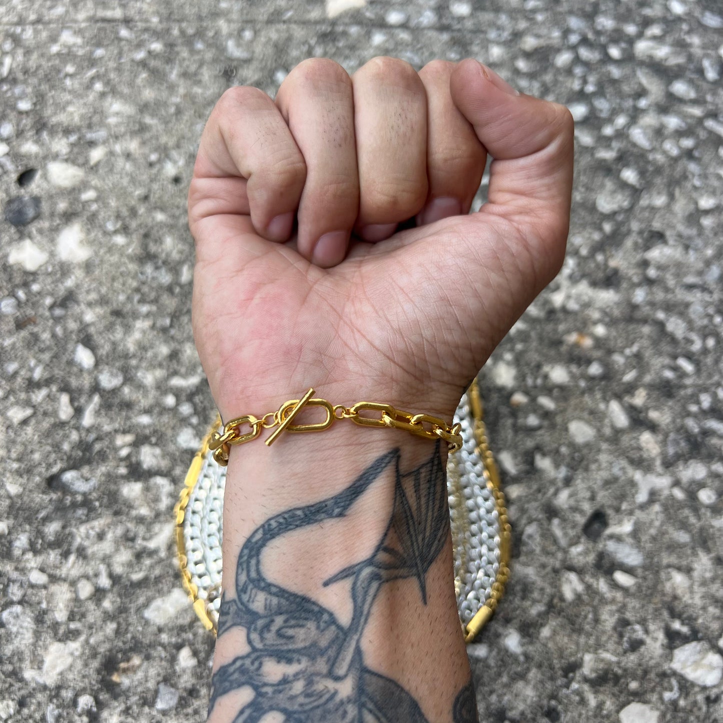 Pure 24k Solid Linear Link Bracelet by MENĒ