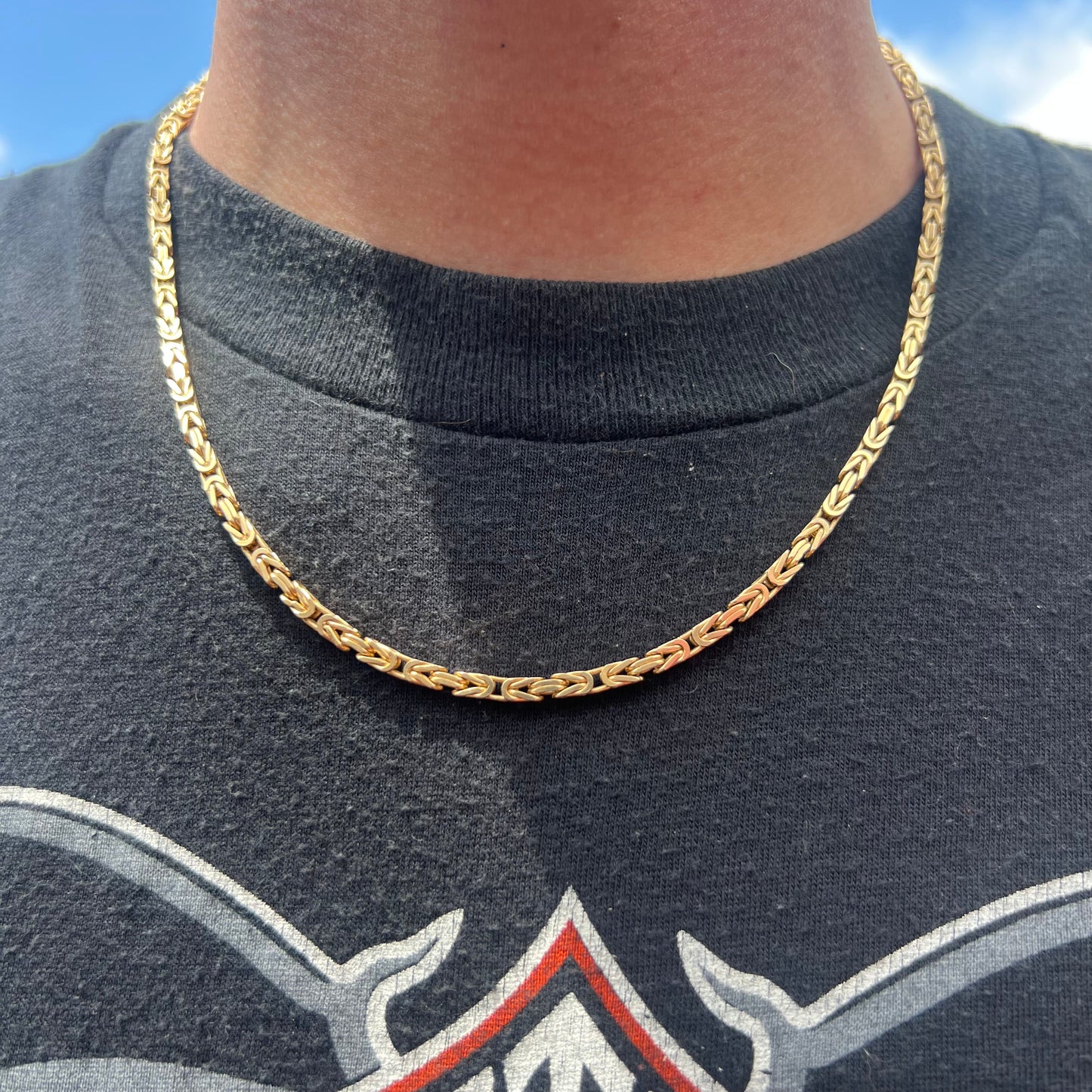 Vintage Solid 14k Old School Byzantine Necklace