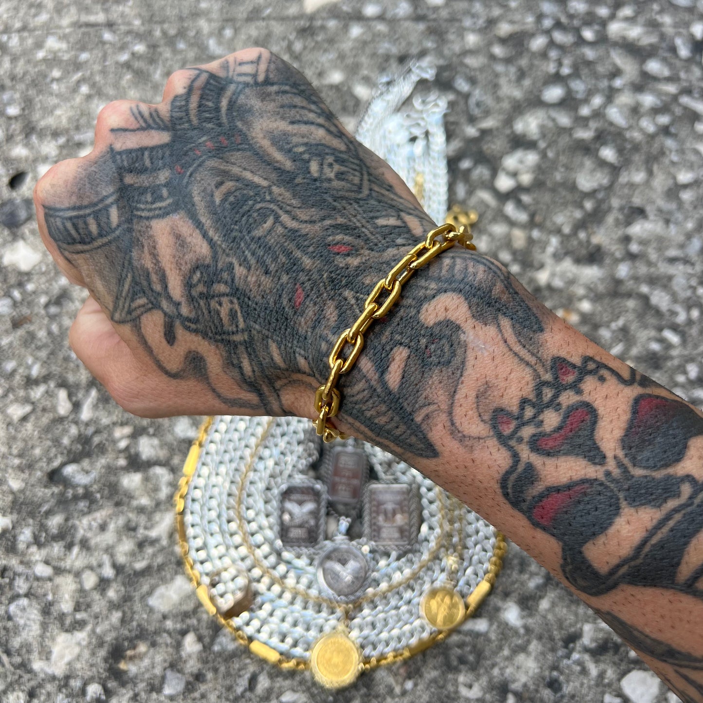 Pure 24k Solid Linear Link Bracelet by MENĒ