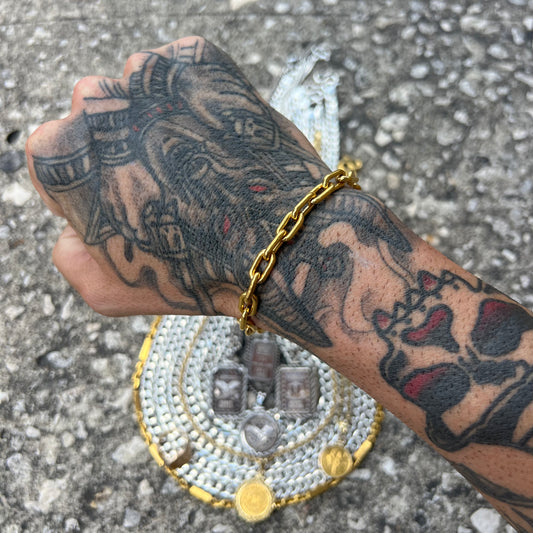 Pure 24k Solid Linear Link Bracelet by MENĒ