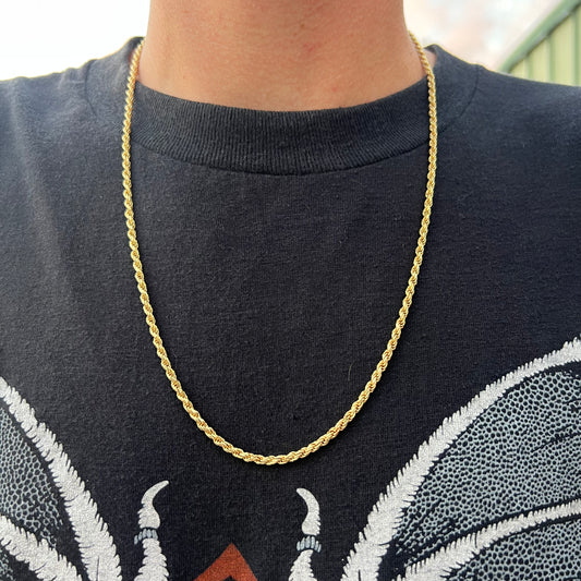 Vintage Solid 14k Rope Chain By Italian Goldsmith Orocorda (24”)