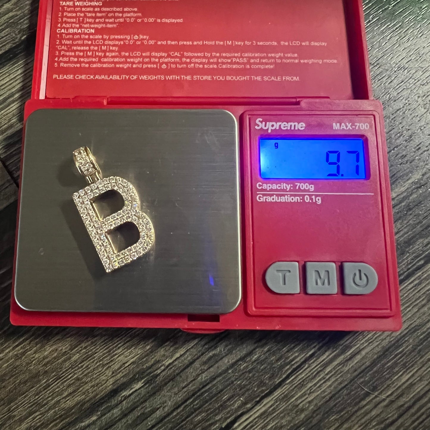 Custom 14k Natural VS Diamond Flooded (4.0CTW) “B” Pendant