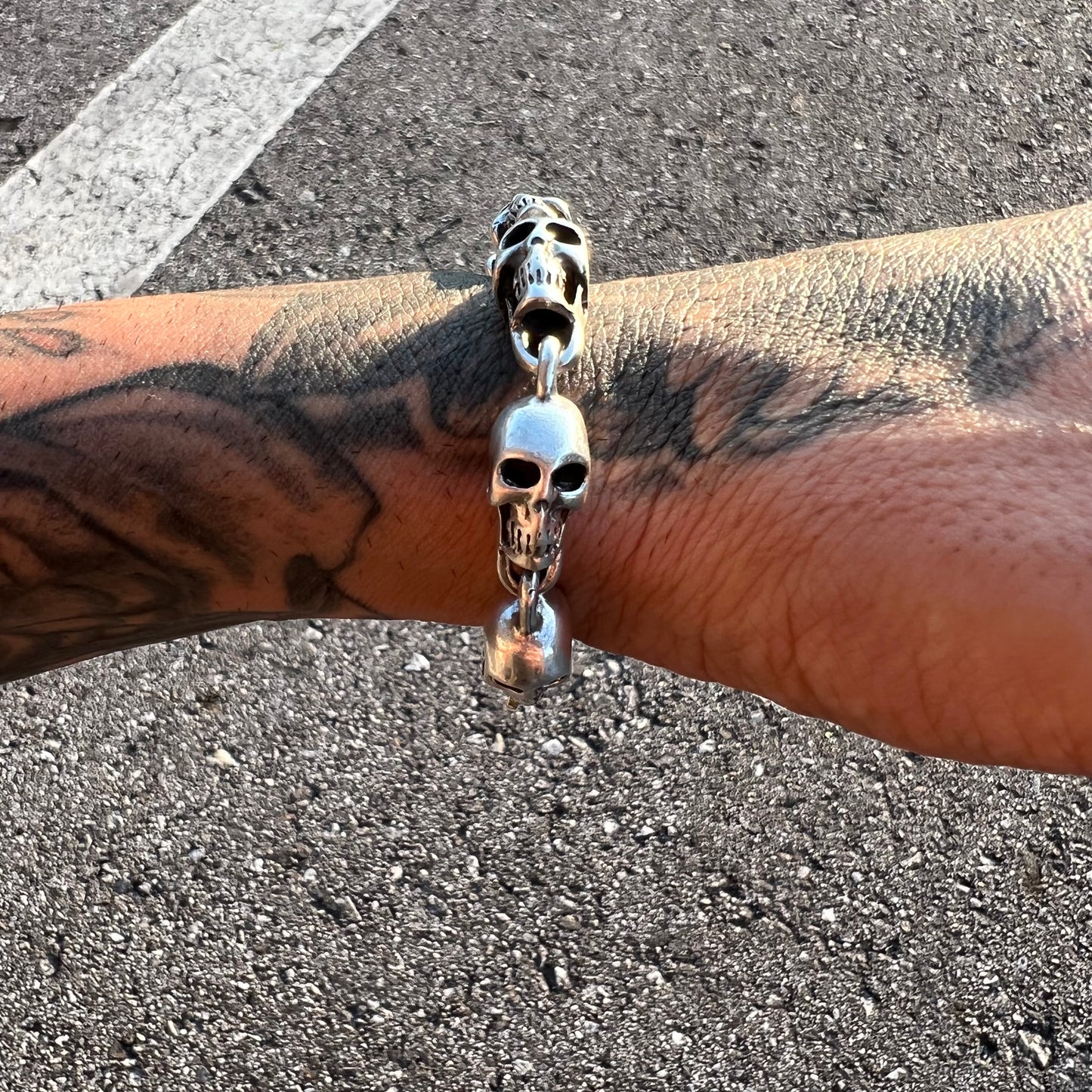 Custom Heavyweight Sterling/.925 Skull Bracelet