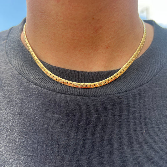 1960’s/70’s Solid 14k Sleek Miami Cuban Link Necklace