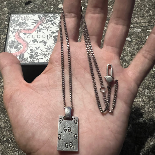 Gucci Ghost/GG Reversible Sterling/.925 Necklace