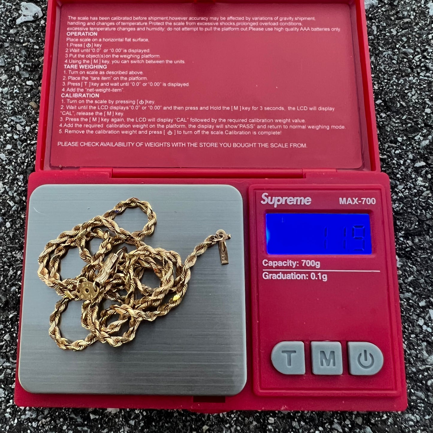 Vintage 14k Silk Rope Chain Necklace (20”)