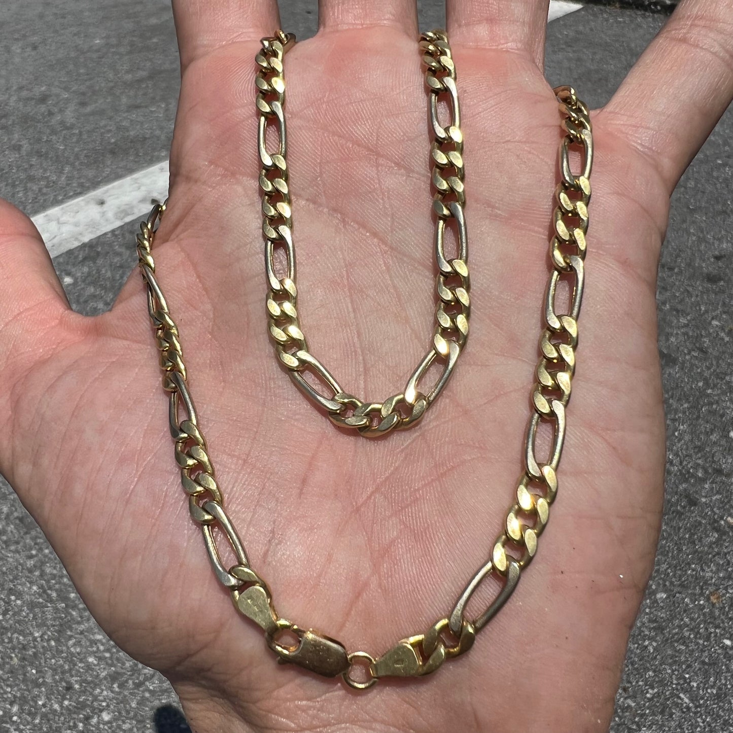 1980’s 18k High End Italian Hallmarked Figaro Link Necklace (18”)