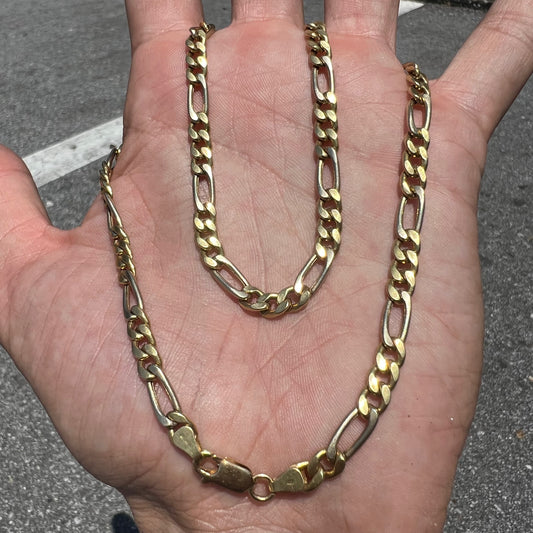 1980’s 18k High End Italian Hallmarked Figaro Link Necklace (18”)