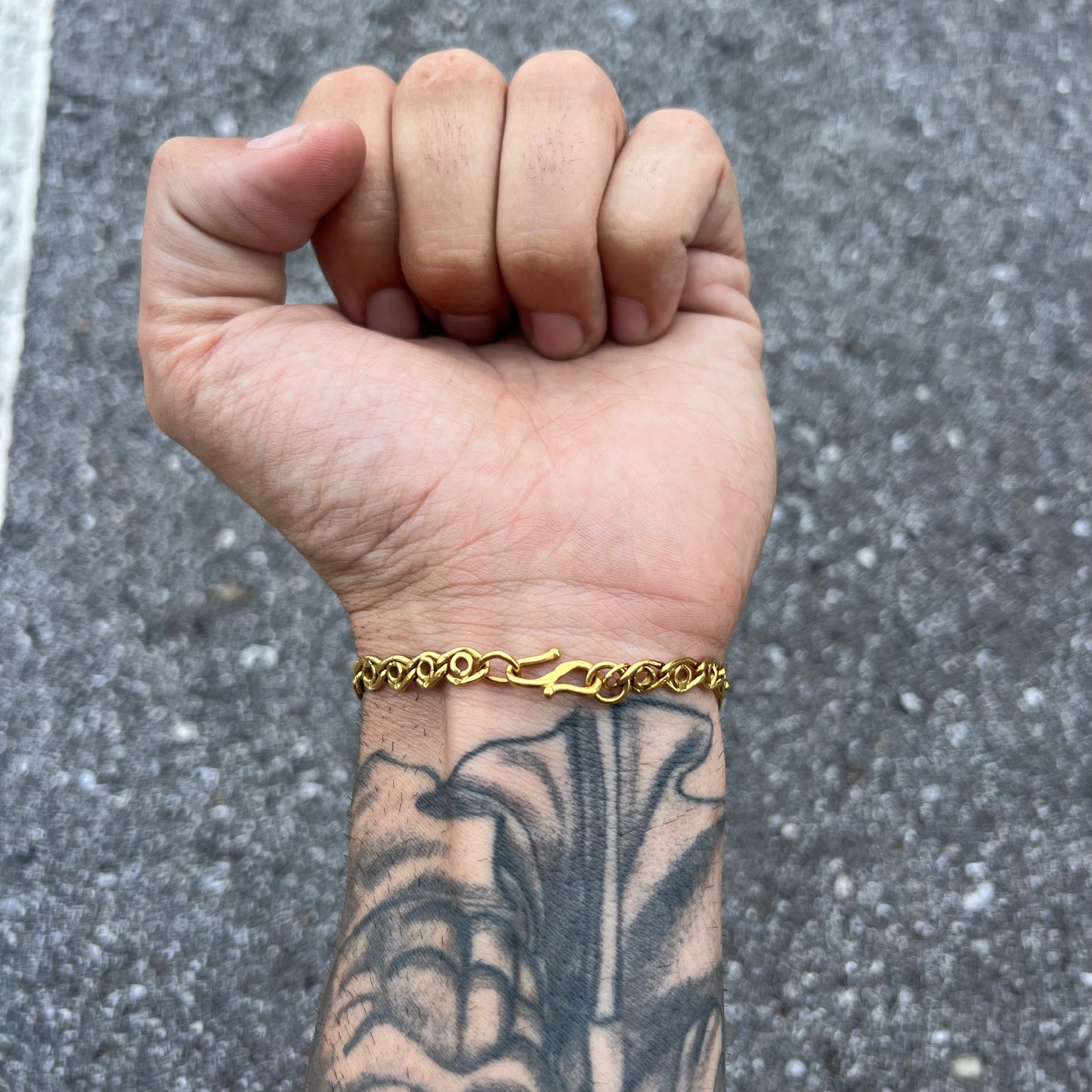 Pure 24k Solid “Evil Eye” Mariner Link Bracelet