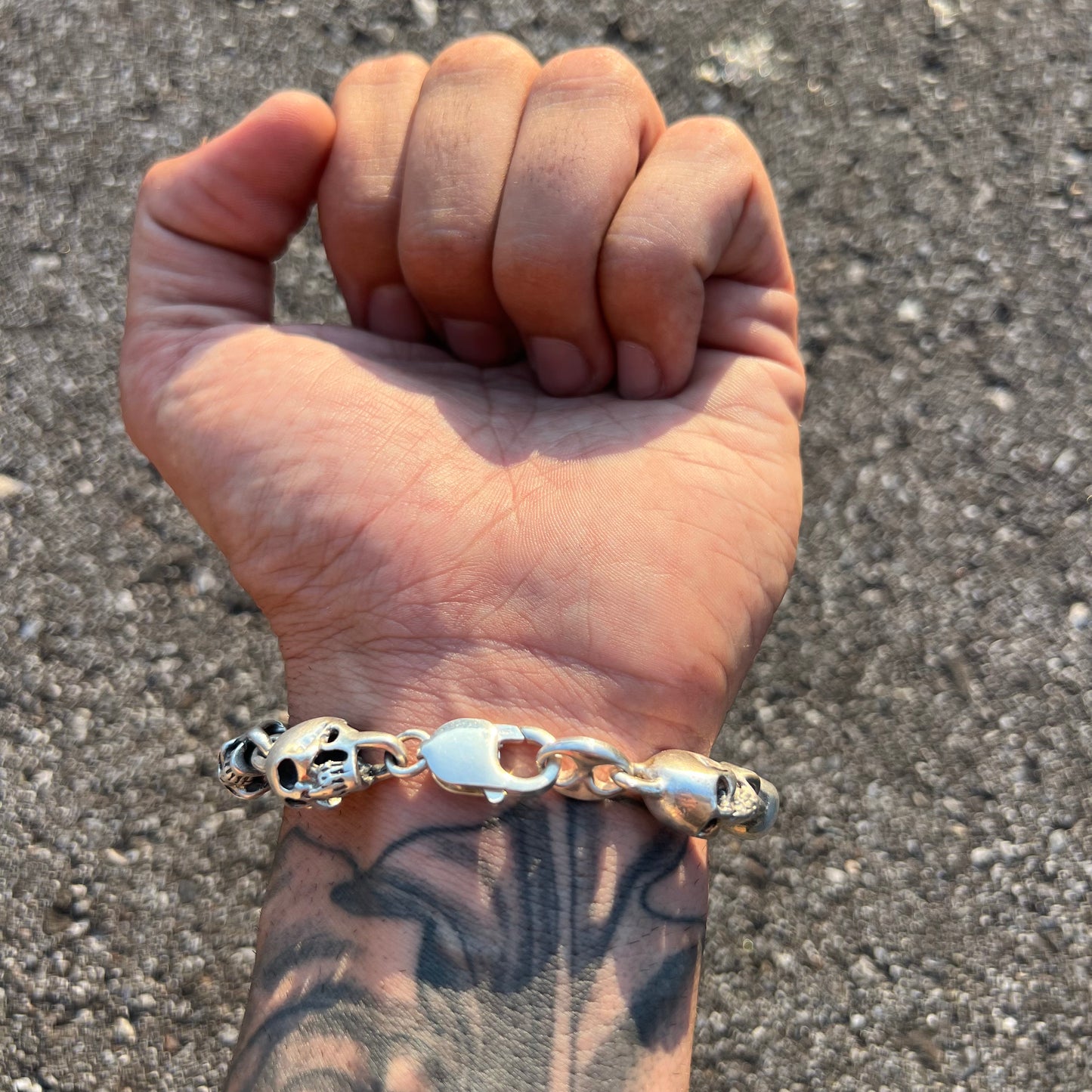 Custom Heavyweight Sterling/.925 Skull Bracelet