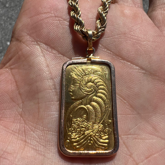 24k PAMP Suisse 20g Lady Fortuna Bar Pendant