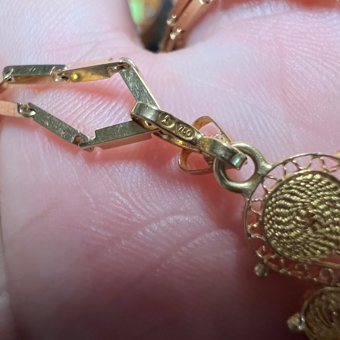 Antique 18k/Ruby Cannatille Cross Pendant
