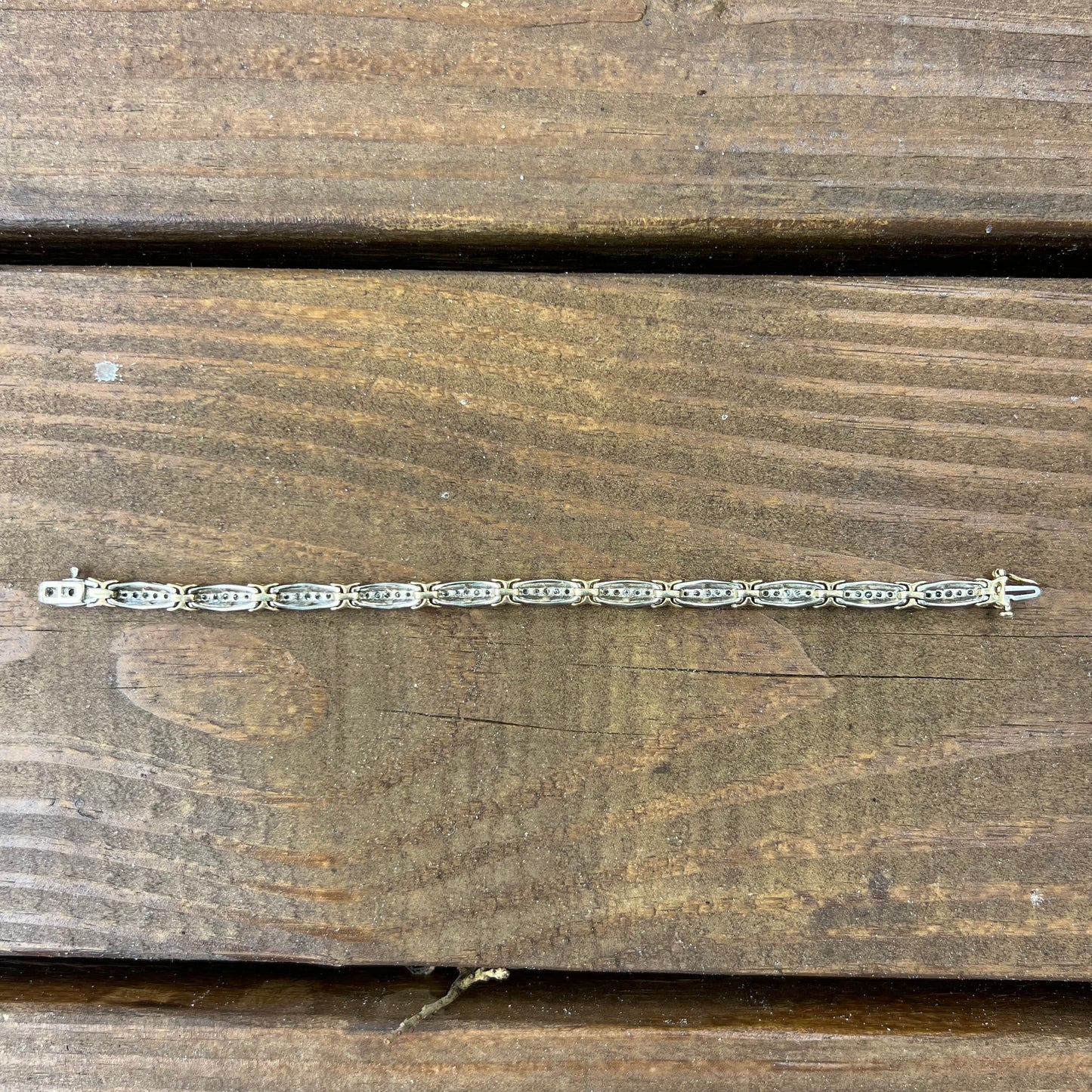 Vintage 10k Two-Tone 2.5CTW Diamond Tennis Bracelet (7.5”)