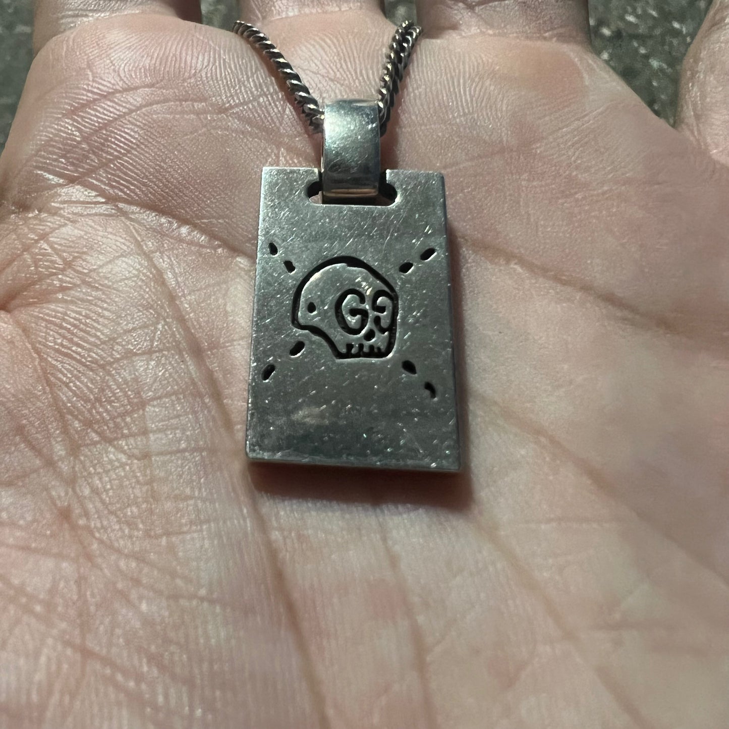 Gucci Ghost/GG Reversible Sterling/.925 Necklace