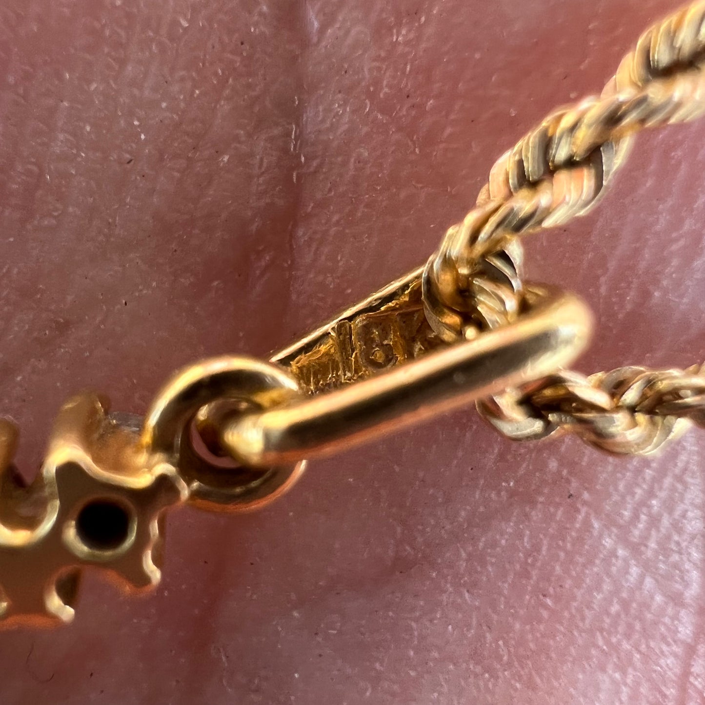 Vintage 18k Natural Diamond And Ruby Encrusted Cross Pendant