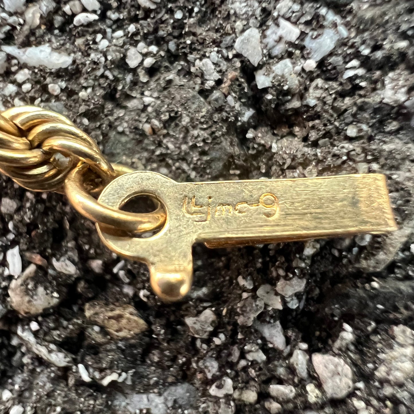 Vintage Solid 14k Rope Chain Necklace (18”)
