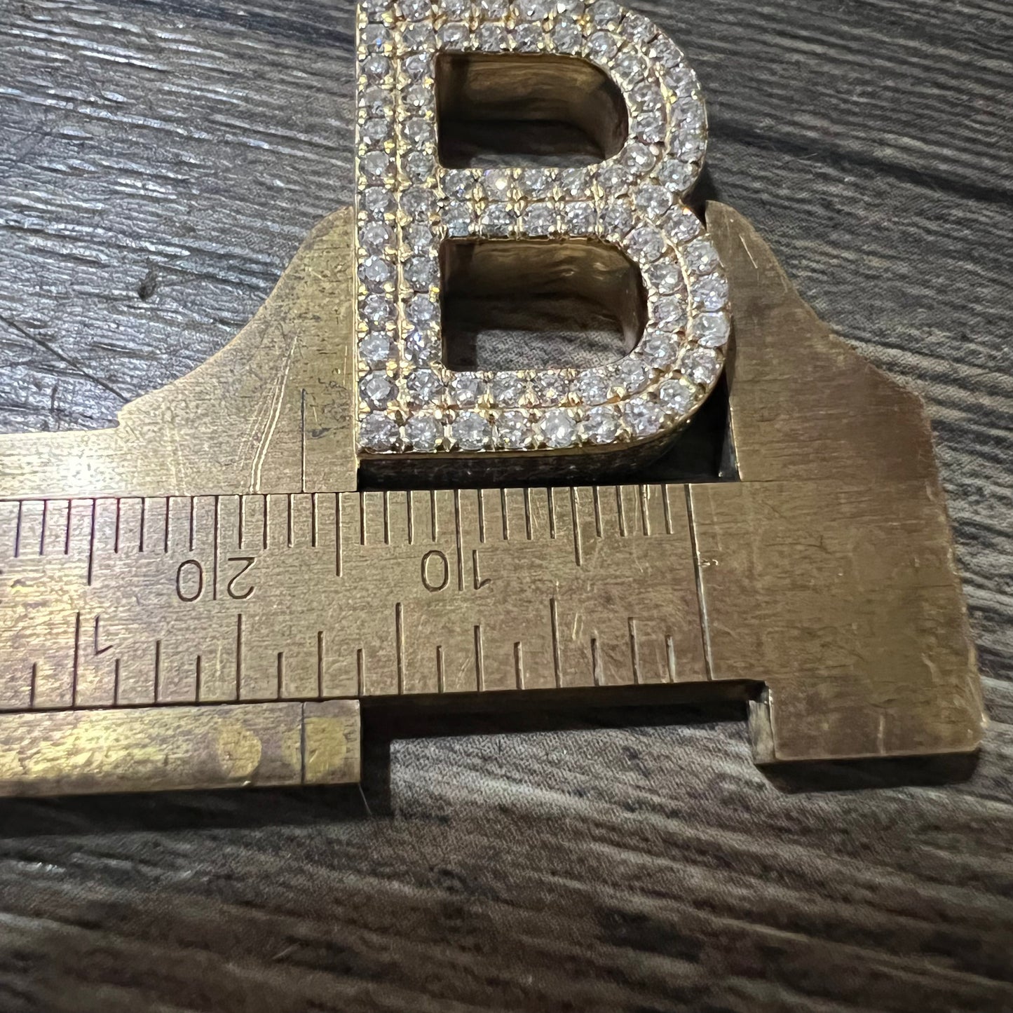 Custom 14k Natural VS Diamond Flooded (4.0CTW) “B” Pendant