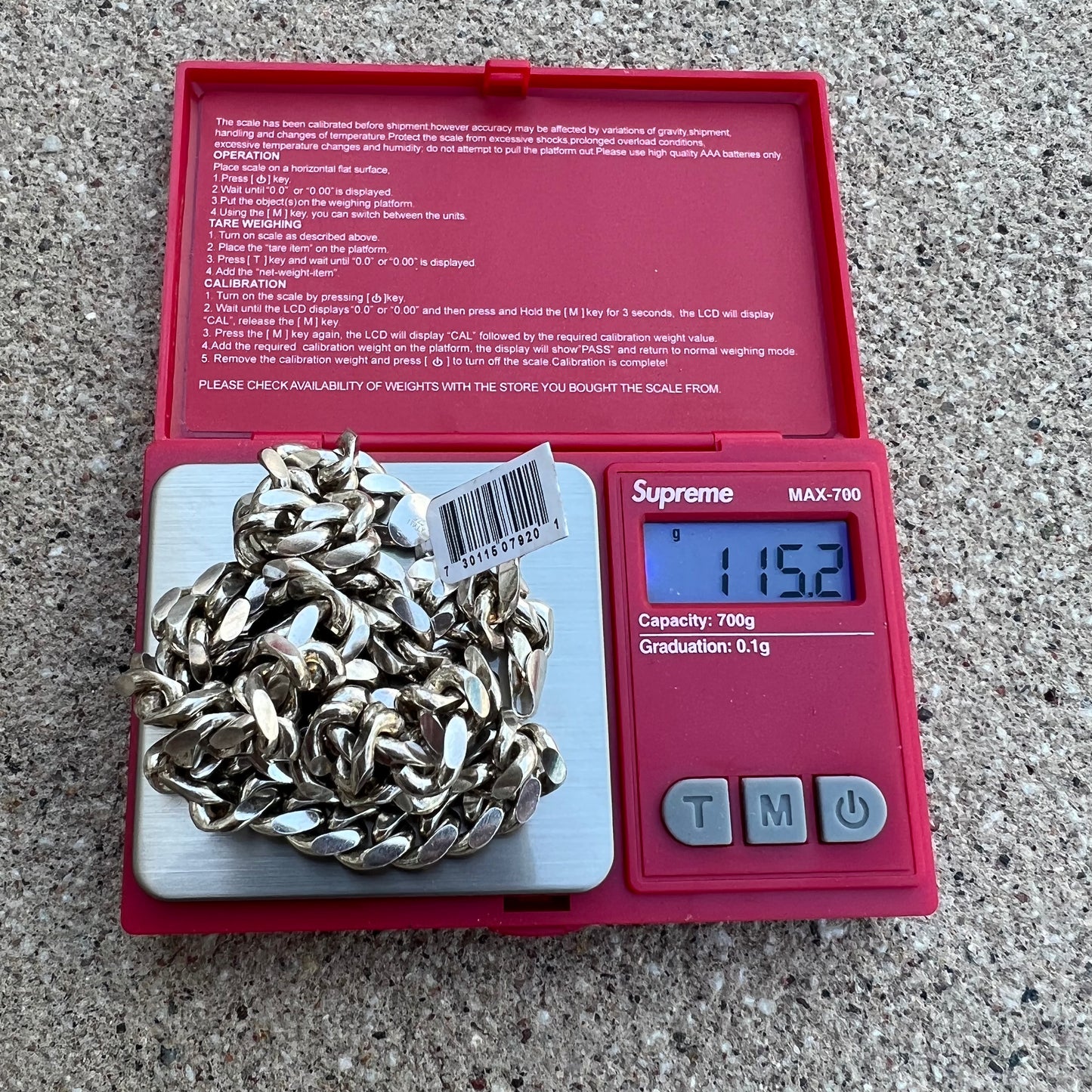 Brand New (22”) Sterling/.925 Heavyweight Italian Miami Cuban Link Chain