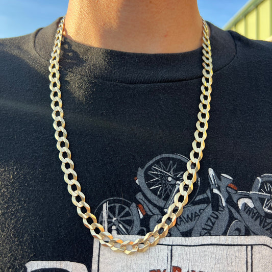 Vintage Solid 14k Yellow Gold Beveled Edge Italian Cuban Link Chain (25”)