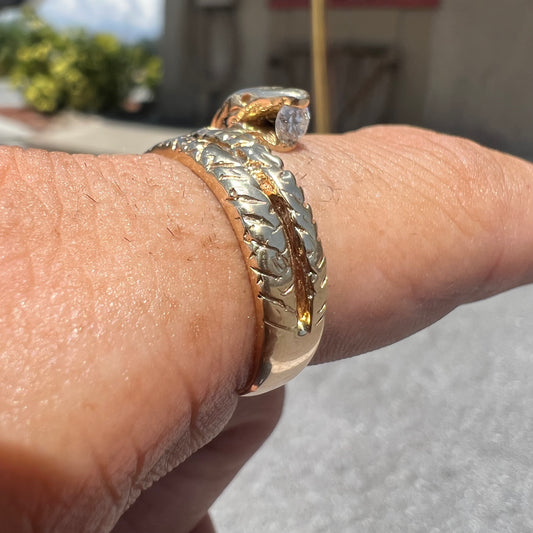 Vintage 14k Wraparound Diamond Snake Ring