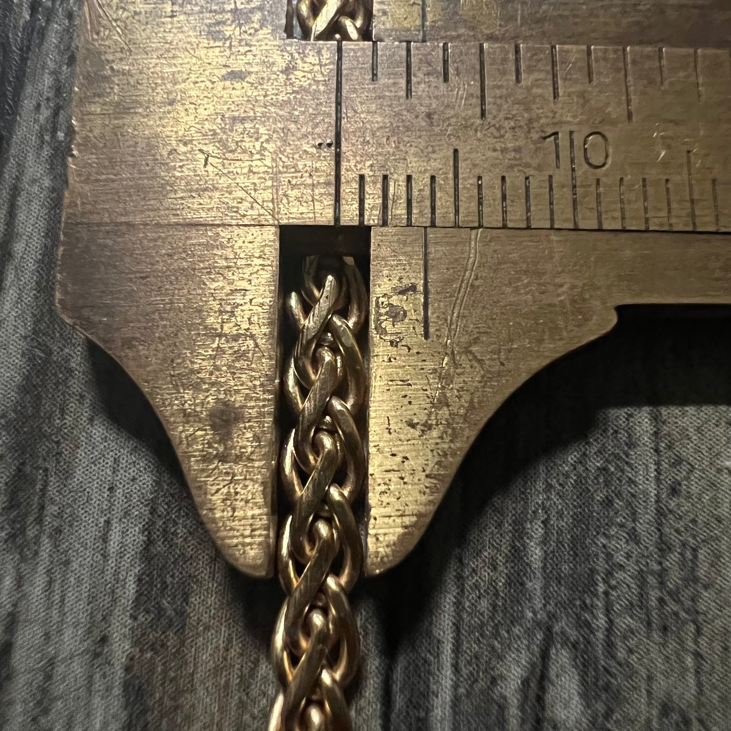 Vintage Solid 14k Italian Spiga Link Necklace (18.5”)