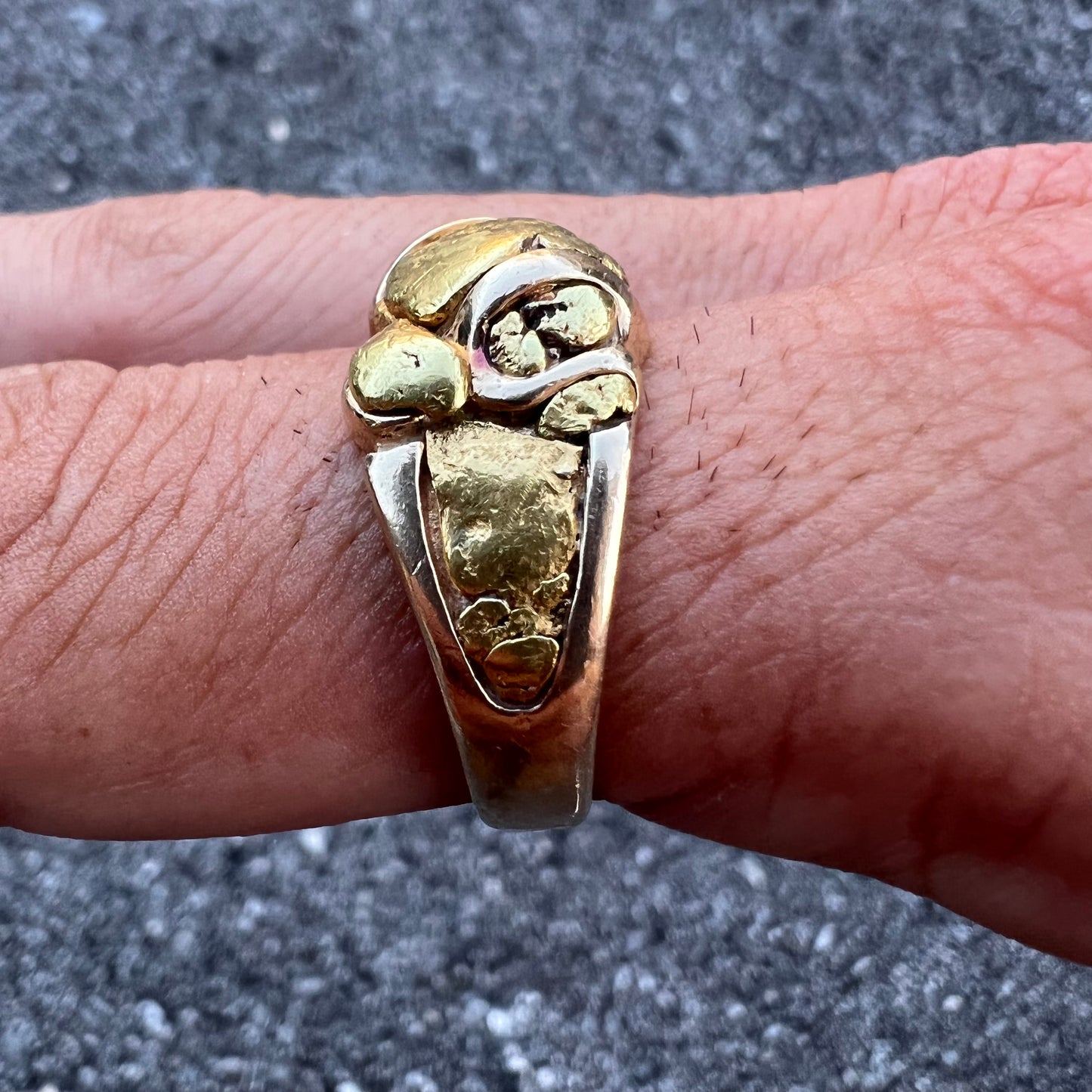 14k Orocal “RM490” Raw 22k Heavy Nugget Ring