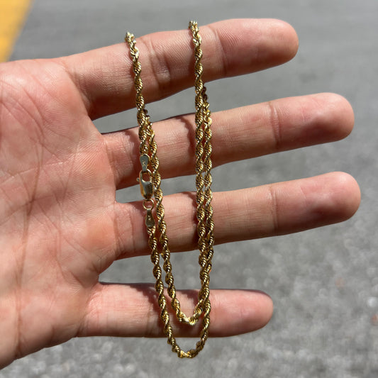 Vintage Solid 14k Diamondcut Rope Chain By Michael Anthony(18”)
