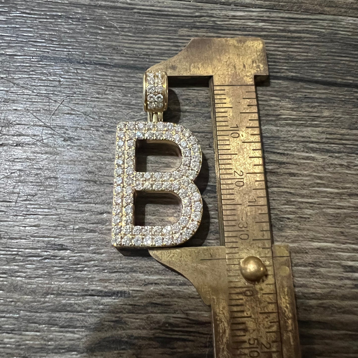 Custom 14k Natural VS Diamond Flooded (4.0CTW) “B” Pendant