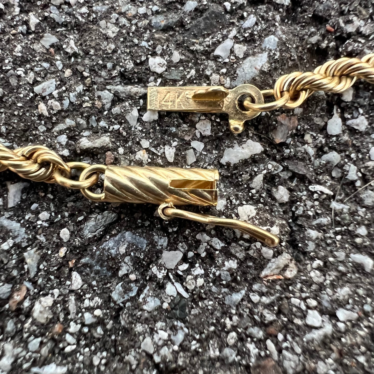 Vintage Solid 14k Rope Chain Necklace (18”)