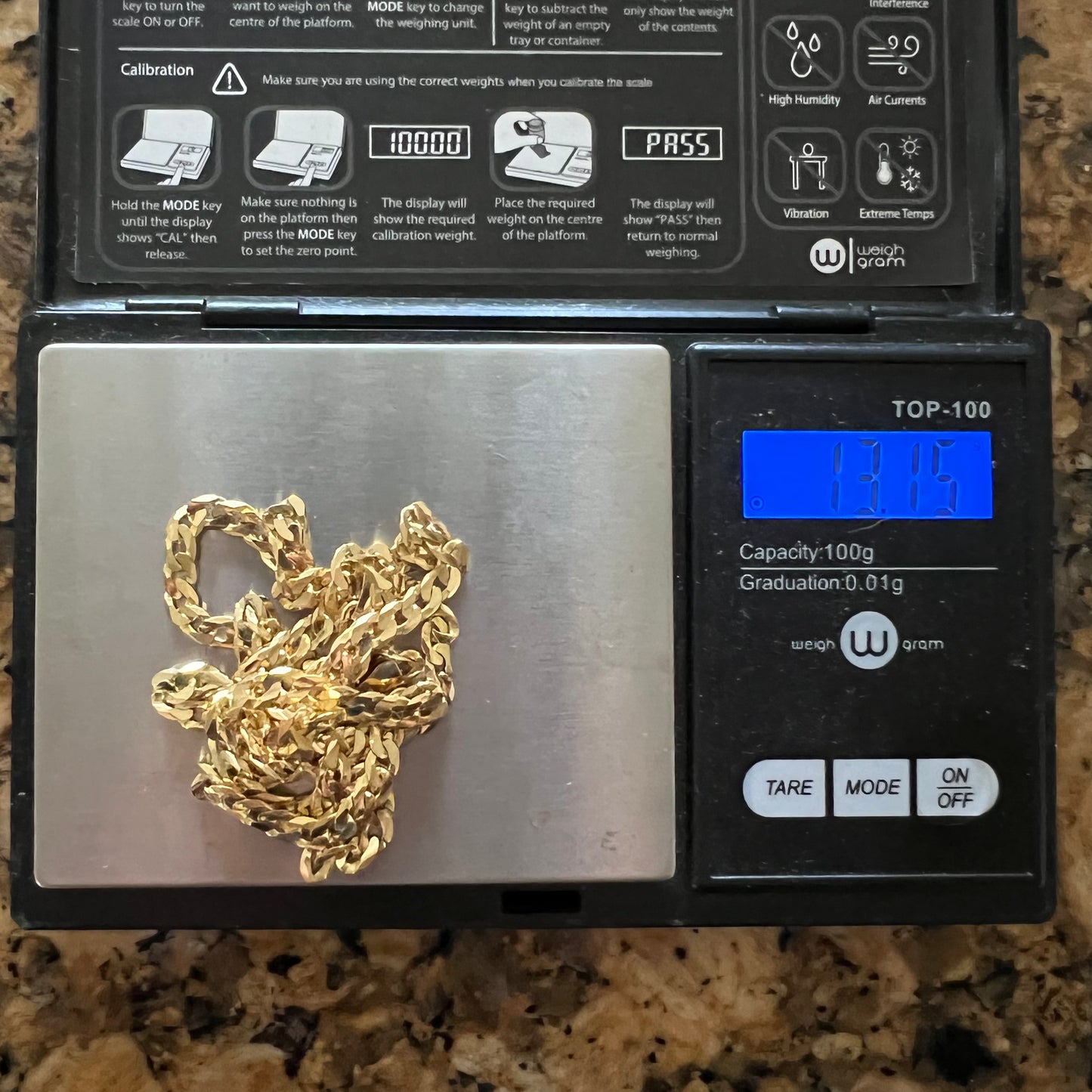 Vintage Solid 14k Cuban Link Chain (22”)