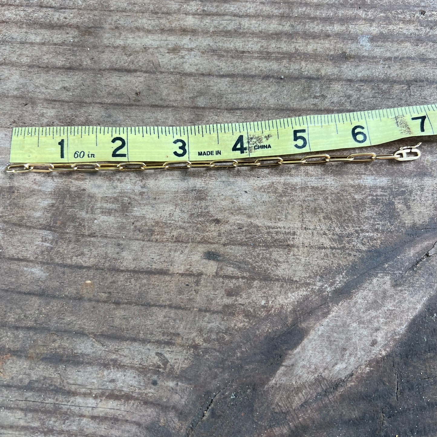 Mid-Century Solid 18k Italian Paperclip Link Bracelet