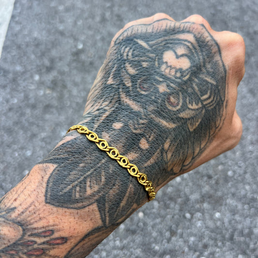 Pure 24k Solid “Evil Eye” Mariner Link Bracelet