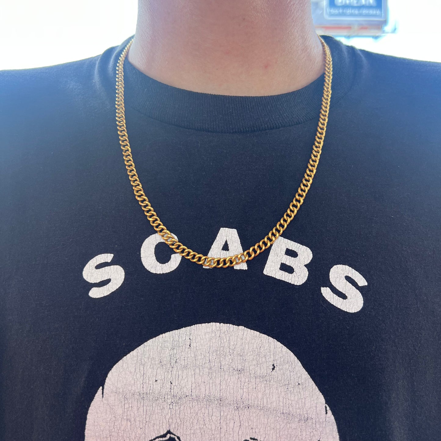 Vintage Solid 20k Yellow Gold Cuban/Curb Link Handmade Baht Chain