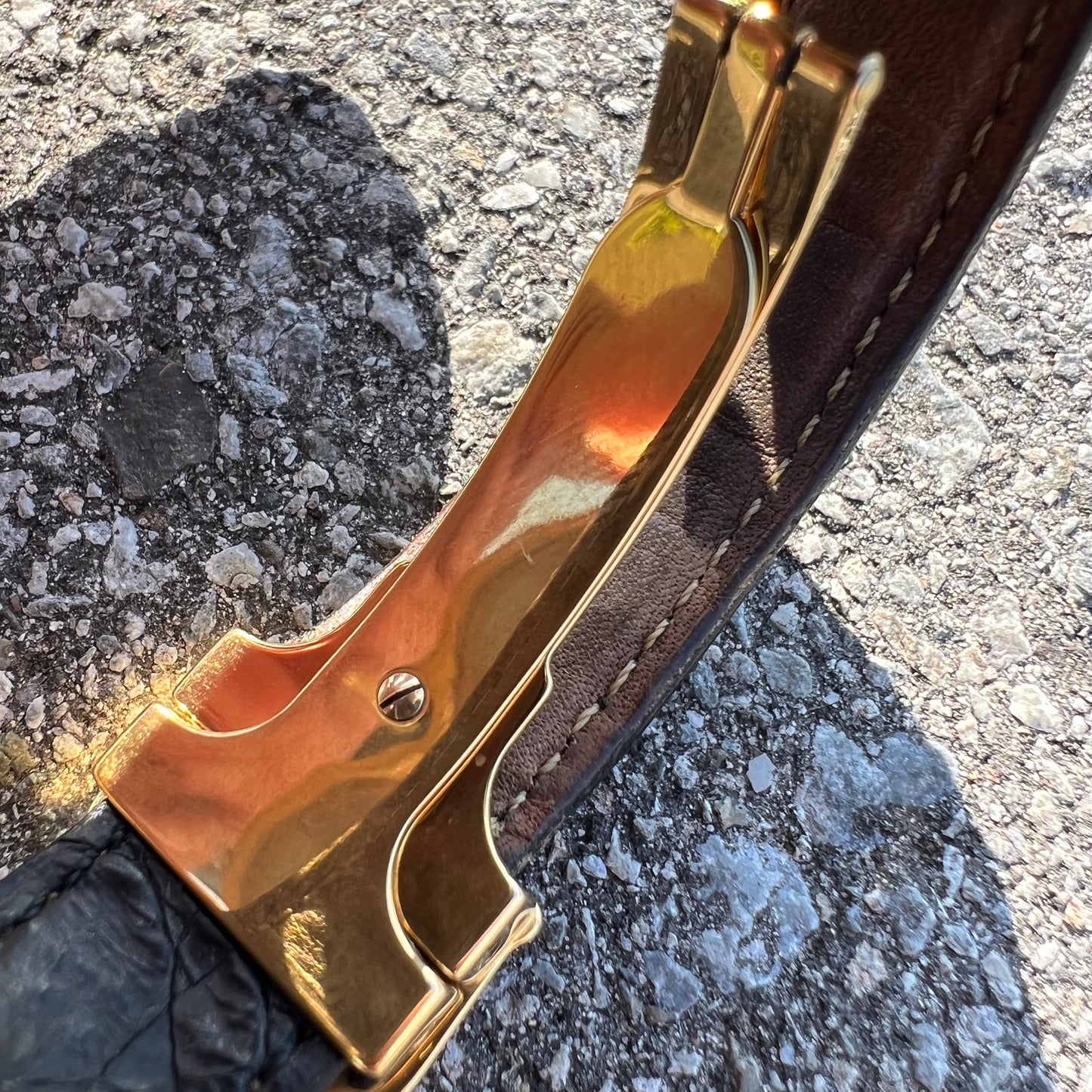 1990’s Cartier Tank Vermeil Watch With Alligator Deployment Strap