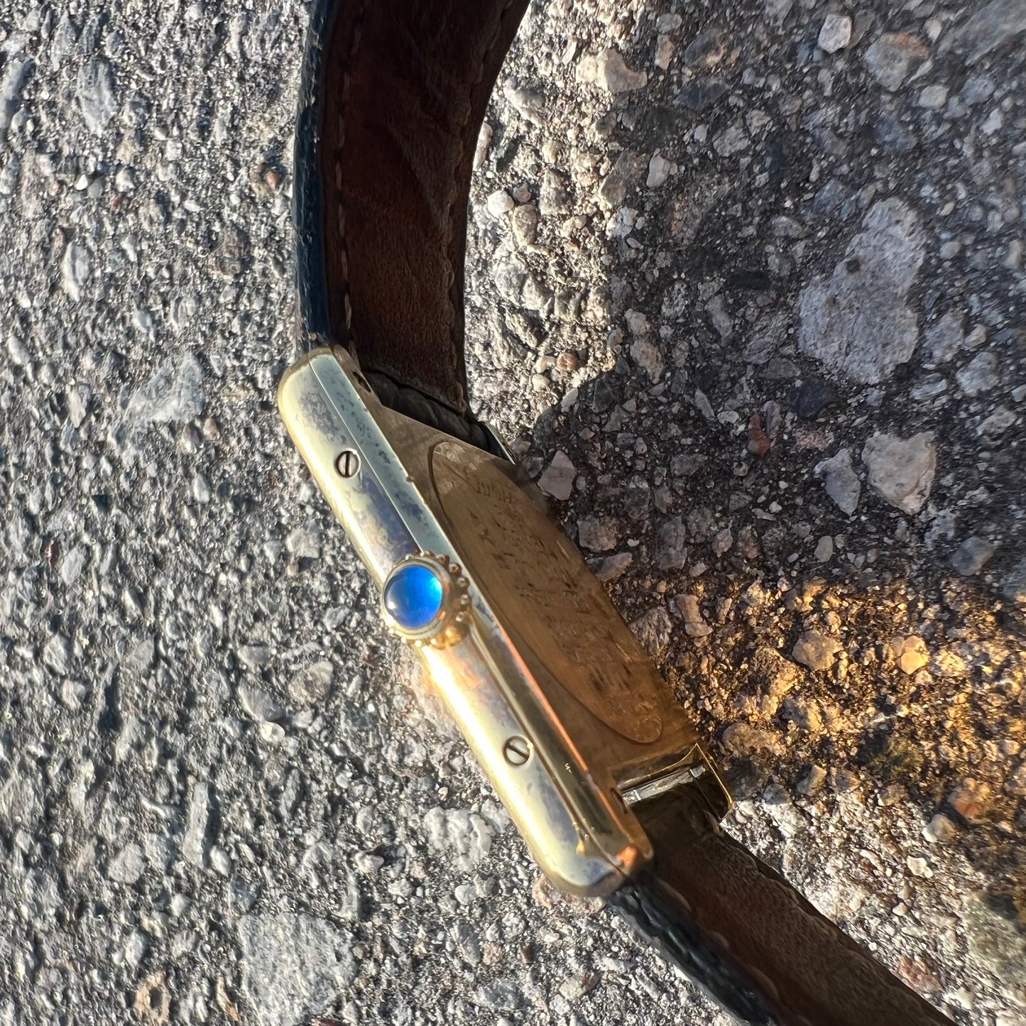 1990’s Cartier Tank Vermeil Watch With Alligator Deployment Strap