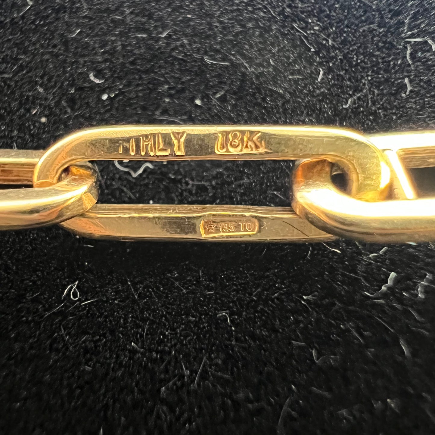 Mid-Century Solid 18k Italian Paperclip Link Bracelet