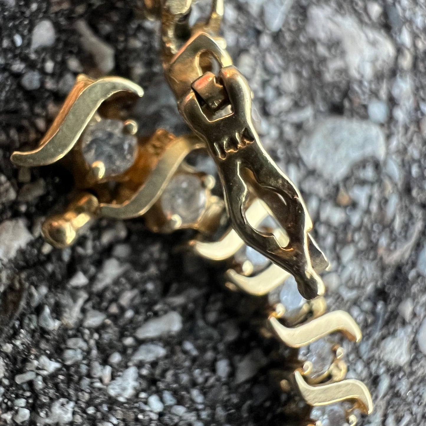 Vintage 14k Natural Diamond (2.5CTW) S-Link Tennis Bracelet